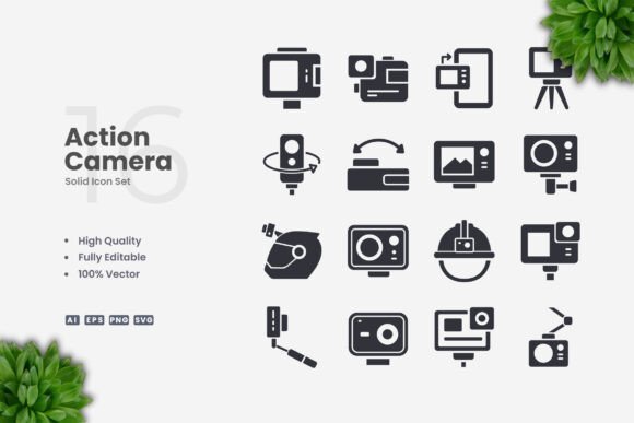 Action Camera Solid Icons: Essential Graphics for Modern Icons