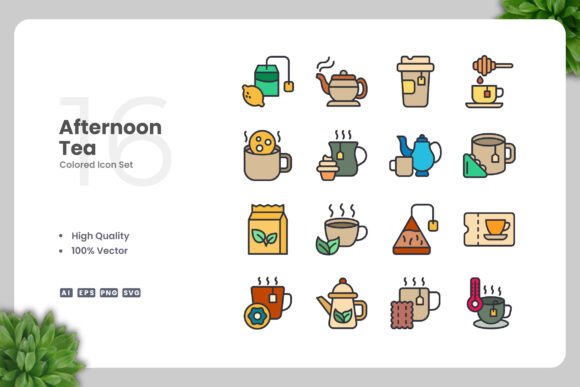 Afternoon Tea Icons: A Review for Graphics Sellers