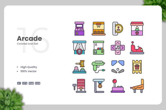 Arcade Color Icons: Vibrant Graphics for Modern Brands