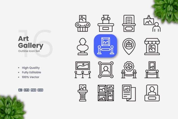 Art Gallery Graphics: Clean Icons for Branding