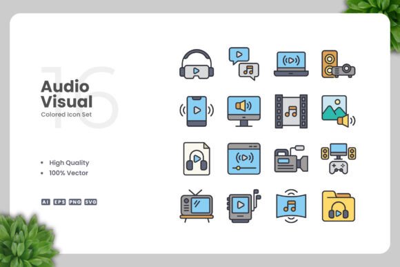 Audio Visual Color Icons: Premium Graphics for Modern Brands