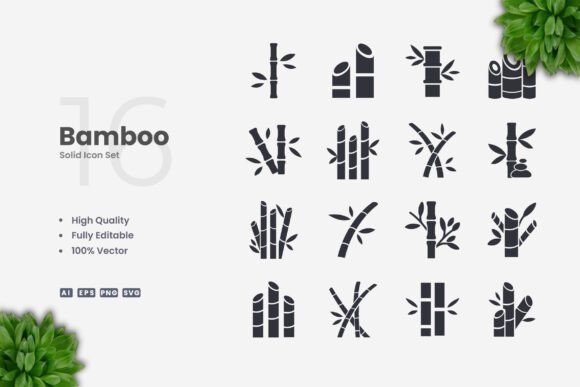 Bamboo Solid Icons: Essential Graphics and Icons
