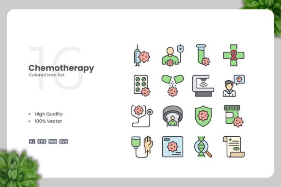 Chemotherapy Color Icons: Essential Graphics for Health Blogs