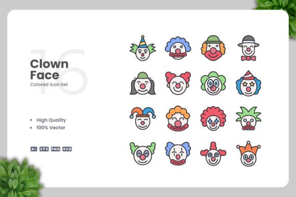 Clown Face Color Icons: A Designer's Stitch Review