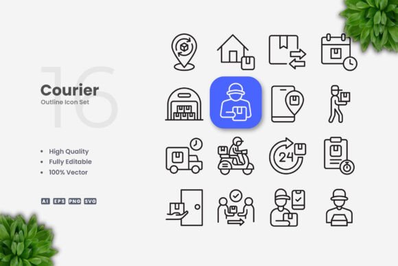 Courier Icons: Clean Graphics for Modern Branding