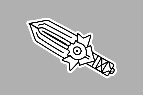 Detailed Knight Sword Drawing