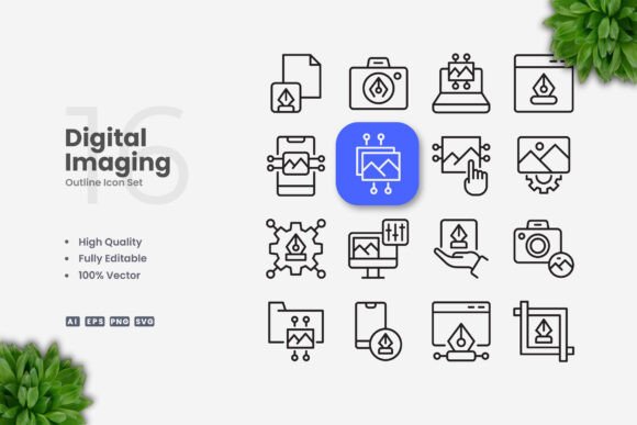 Digital Imaging Icons: Clean Graphics for Sellers