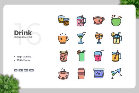 Drink Color Icons: A Designer's Review for Embroidery