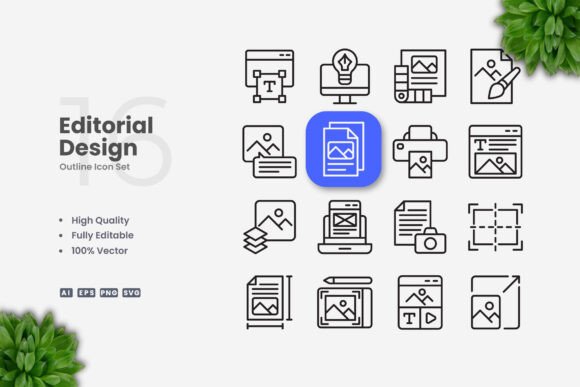 Editorial Design Icons: Clean Graphics for Branding