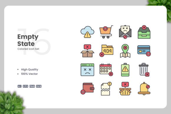 Empty State Color Icons for Graphics and Icons