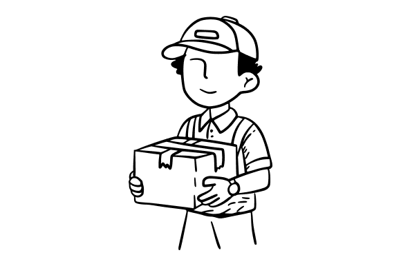 Fast Shipping Courier Doodle Graphics