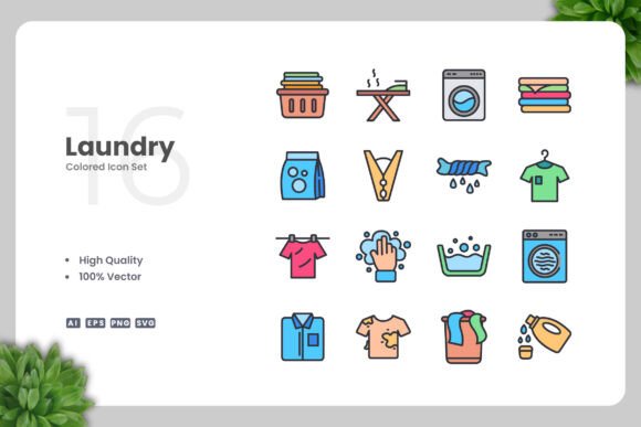 Laundry Color Icons: Essential Graphics for Modern Design