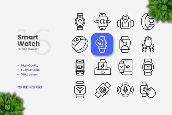 Smartwatch Icons: Premium Graphics for Modern Blogs