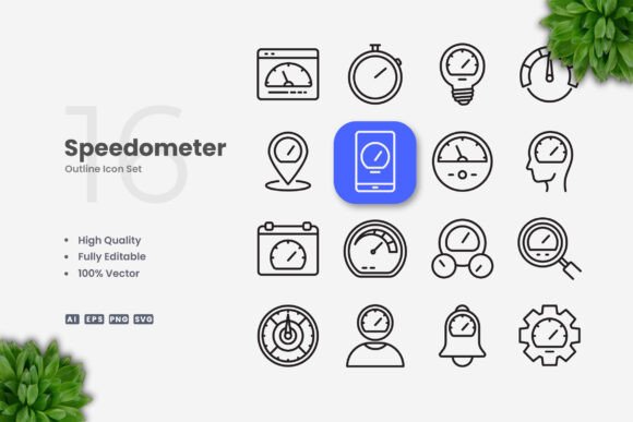 Speedometer Icons: Modern Graphics for Web and Icons