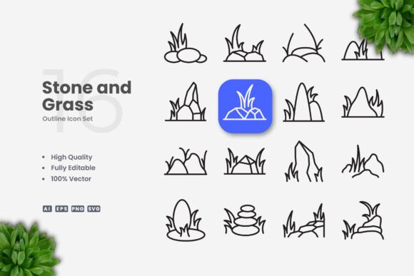 Stone and Grass Icons: A Designer's Review for Embroidery