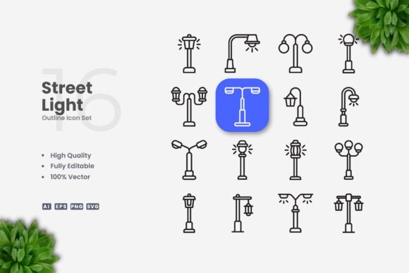 Street Light Icons: Modern Graphics for Web & Editorial