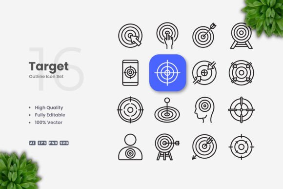 Target Icons: Clean Graphics for Modern Branding