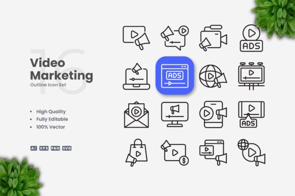 Video Marketing Icons: Clean Graphics for Modern Projects