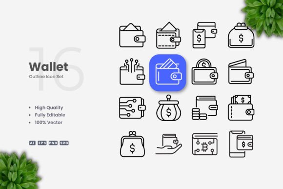 Wallet Icons: Clean Graphics for Modern Branding
