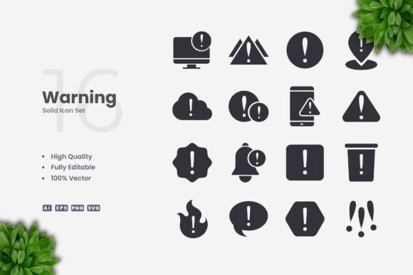 Warning Solid Icons: Essential Graphics for Sellers
