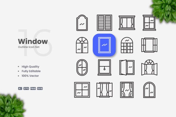 Window Icons: Clean Graphics for Digital Sellers
