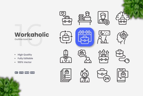 Workaholic Icons: Essential Graphics for Modern Blogs