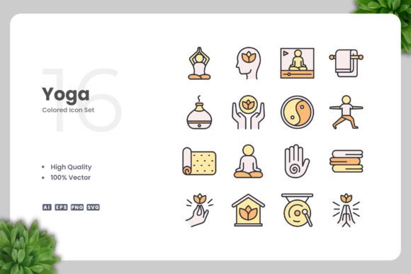 Yoga Color Icons: Graphics & Icons for Crafters